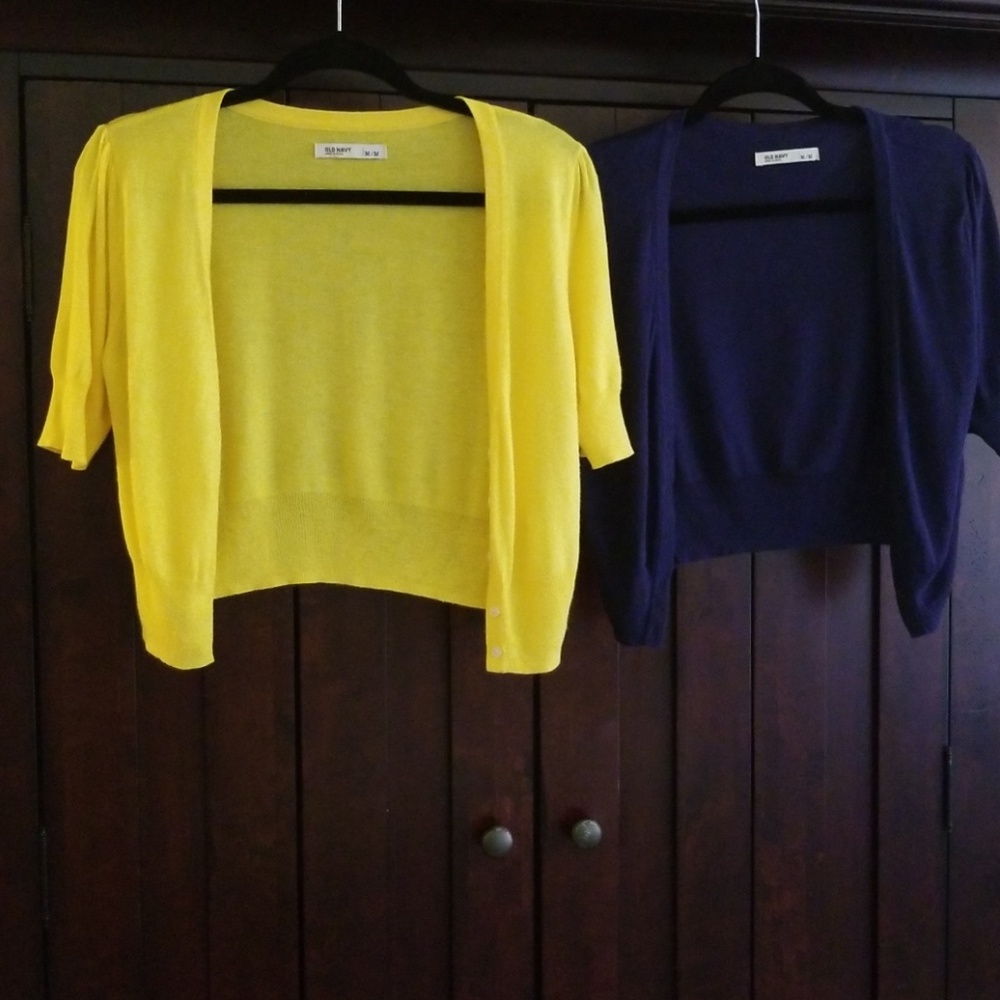 2 for $12! Old Navy Cropped Sweater - Blue Yellow